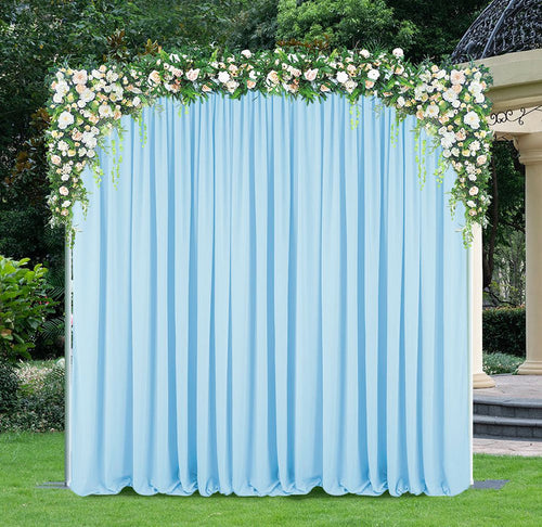 10 ft x 10 ft Scuba (Wrinkle-Free) Event Backdrop Curtain Drape Panel - Baby Blue (1pc)