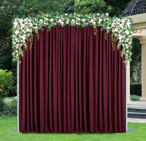 10 ft x 10 ft Scuba (Wrinkle-Free) Event Backdrop Curtain Drape Panel - Burgundy (1pc)