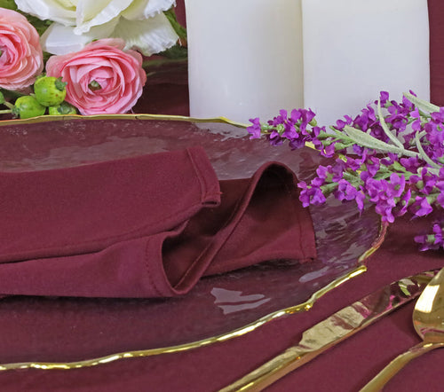 10 ft x 10 ft Scuba (Wrinkle-Free) Event Backdrop Curtain Drape Panel - Burgundy (1pc)