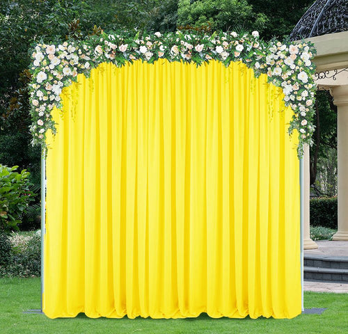 10 ft x 10 ft Scuba (Wrinkle-Free) Event Backdrop Curtain Drape Panel - Canary Yellow (1pc)