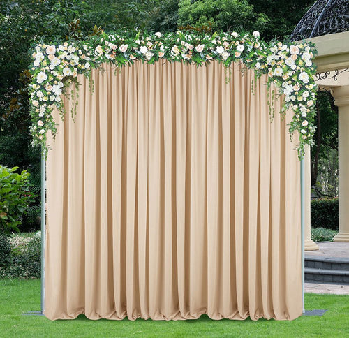 10 ft x 10 ft Scuba (Wrinkle-Free) Event Backdrop Curtain Drape Panel - Champagne (1pc)