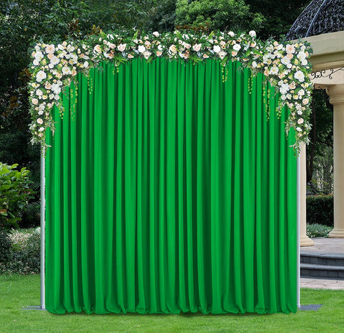 10 ft x 10 ft Scuba (Wrinkle-Free) Event Backdrop Curtain Drape Panel - Emerald Green (1pc)