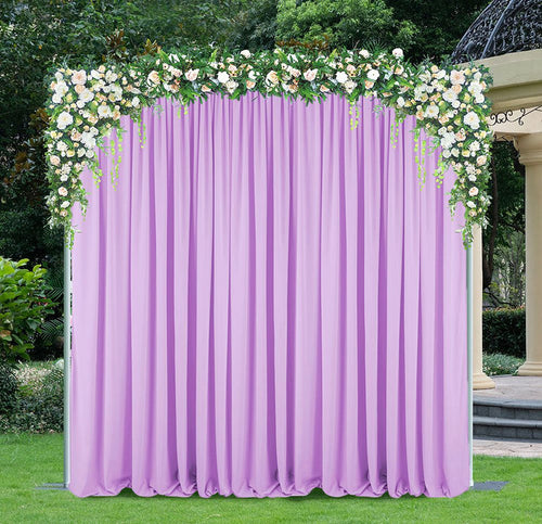 10 ft x 10 ft Scuba (Wrinkle-Free) Event Backdrop Curtain Drape Panel - Lavender (1pc)