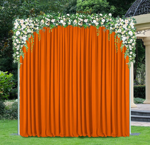 10 ft x 10 ft Scuba (Wrinkle-Free) Event Backdrop Curtain Drape Panel - Orange (1pc)
