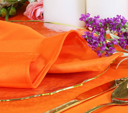 10 ft x 10 ft Scuba (Wrinkle-Free) Event Backdrop Curtain Drape Panel - Orange (1pc)