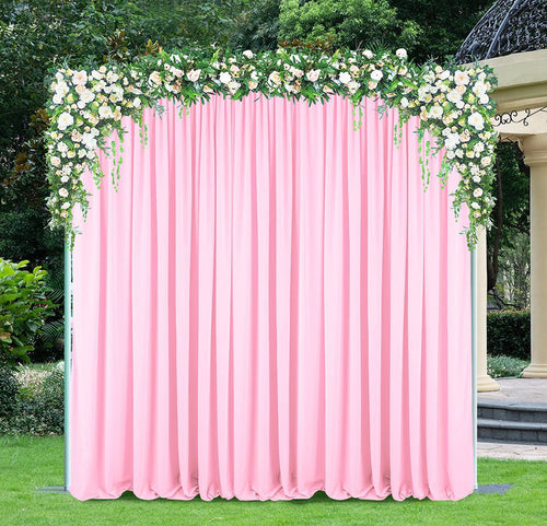 10 ft x 10 ft Scuba (Wrinkle-Free) Event Backdrop Curtain Drape Panel - Pink (1pc)