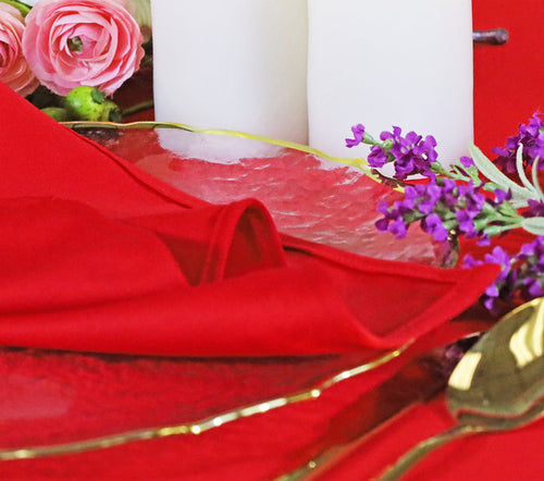 10 ft x 10 ft Scuba (Wrinkle-Free) Event Backdrop Curtain Drape Panel - Red (1pc)