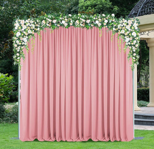 10 ft x 10 ft Scuba (Wrinkle-Free) Event Backdrop Curtain Drape Panel - Rose Pink (1pc)