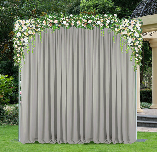10 ft x 10 ft Scuba (Wrinkle-Free) Event Backdrop Curtain Drape Panel - Silver (1pc)