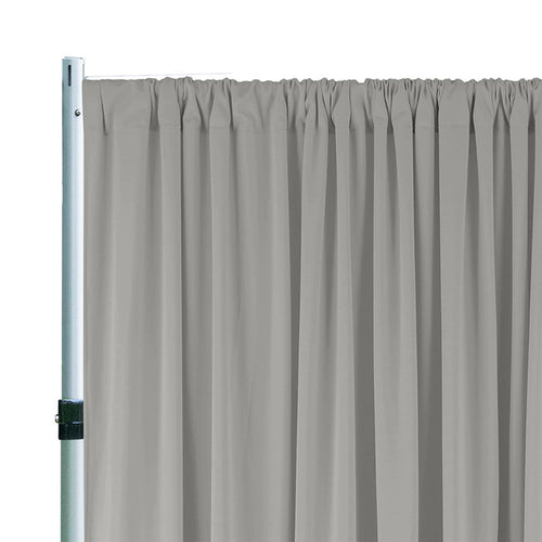 10 ft x 10 ft Scuba (Wrinkle-Free) Event Backdrop Curtain Drape Panel - Silver (1pc)