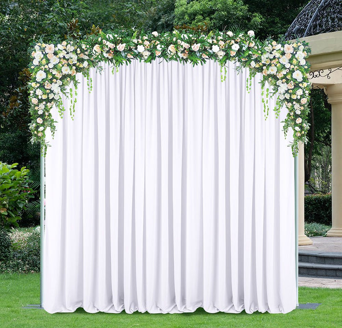 10 ft x 10 ft Scuba (Wrinkle-Free) Event Backdrop Curtain Drape Panel - White (1pc)