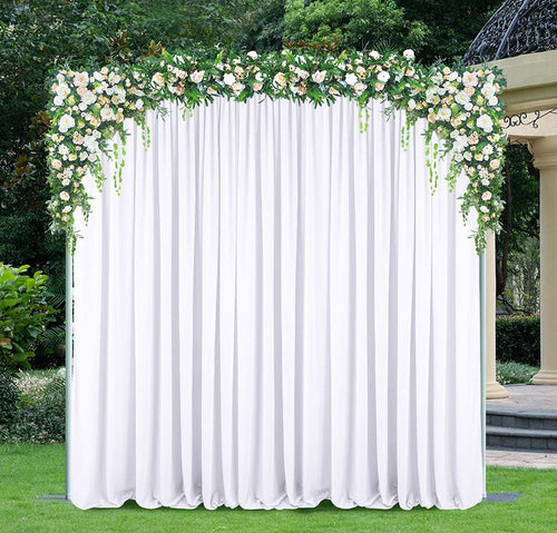 10 ft x 10 ft Scuba (Wrinkle-Free) Event Backdrop Curtain Drape Panel - White (1pc)