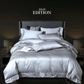 1000 TC Duvet Cover + 2 Monogram Pillowcases (Silver) - Châteaux IX