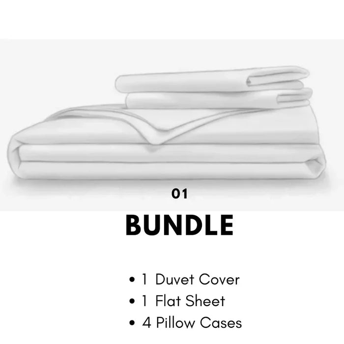 1000 TC Duvet Cover + 2 Monogram Pillowcases (Silver) - Châteaux IX