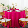 108" Seamless Round Marquis Damask Jacquard Polyester Tablecloth - Fuchsia (1pc)