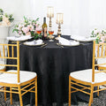 108" Seamless Round Plaid Jacquard Polyester Tablecloth - Black (1pc)