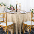 108" Seamless Round Plaid Jacquard Polyester Tablecloth - Champagne (1pc)