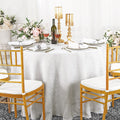 108" Seamless Round Versailles Chopin Damask Jacquard Polyester Tablecloth - White (1pc)