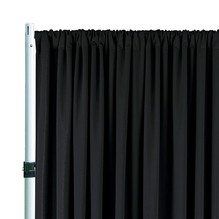 12 ft x 10 ft Scuba (Wrinkle-Free) Event Backdrop Curtain Drape Panel - Black (1pc)