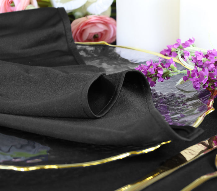 12 ft x 10 ft Scuba (Wrinkle-Free) Event Backdrop Curtain Drape Panel - Black (1pc)