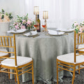 120" Seamless Round Floral Damask Jacquard Polyester Tablecloth - Silver (1pc)
