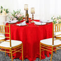 120" Seamless Round Versailles Chopin Damask Jacquard Polyester Tablecloth - Red (1pc)