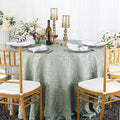 120" Seamless Round Versailles Chopin Damask Jacquard Polyester Tablecloth - Silver (1pc)