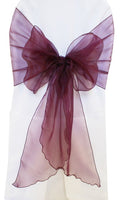 12"x116" Angle End Organza Chair Sashes - Plum (10pcs/pk)