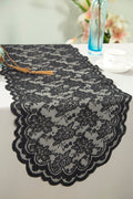 13.5"x108" Caspari Lace Table Runners - Black (1pc)