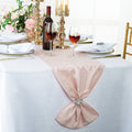 13"x108" Sequin Paillette Poly Flax/Burlap Table Runner - Blush Pink/Rose Gold (1pc)
