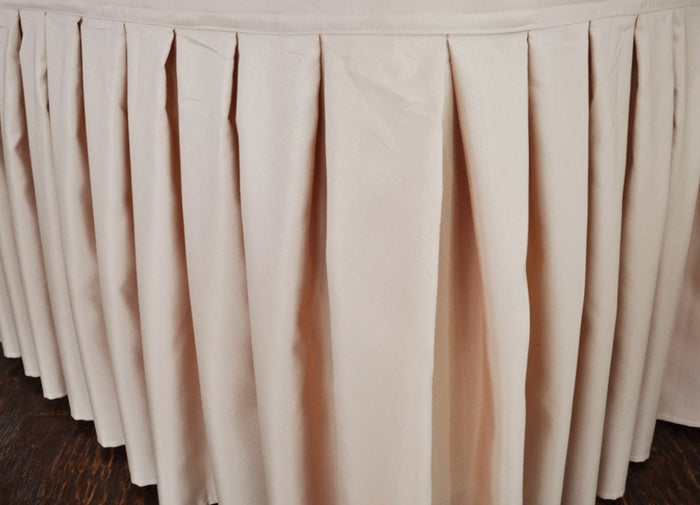 17'x29" Accordion Pleat Premium Polyester Table Skirt - Champagne (1pc)