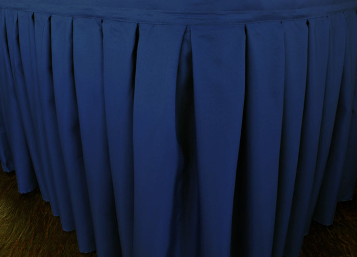 17'x29" Accordion Pleat Premium Polyester Table Skirt - Navy Blue (1pc)