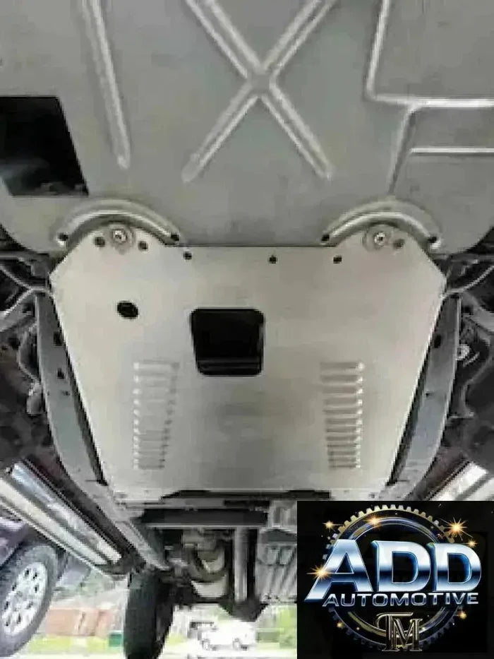 2009-2027 Ford Expedition catalytic converter shield in marine-grade aluminum with louvered vents and security bolts for anti-theft protection