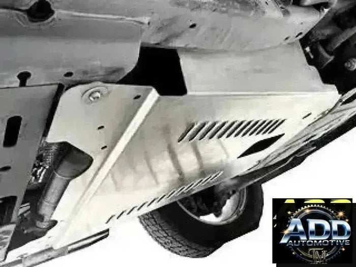 2009-2027 Ford Expedition catalytic converter shield made of marine-grade aluminum with louvered vents and security bolts for theft protection