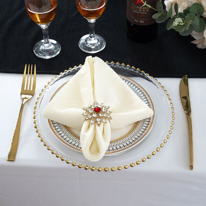 20"x20" Crinkle Scuba (Wrinkle-Free) Napkins - Ivory (10pcs/pk)
