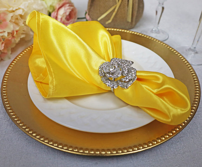 20"x20" Heavy Duty Satin Napkins - Canary Yellow (10pcs/pk)