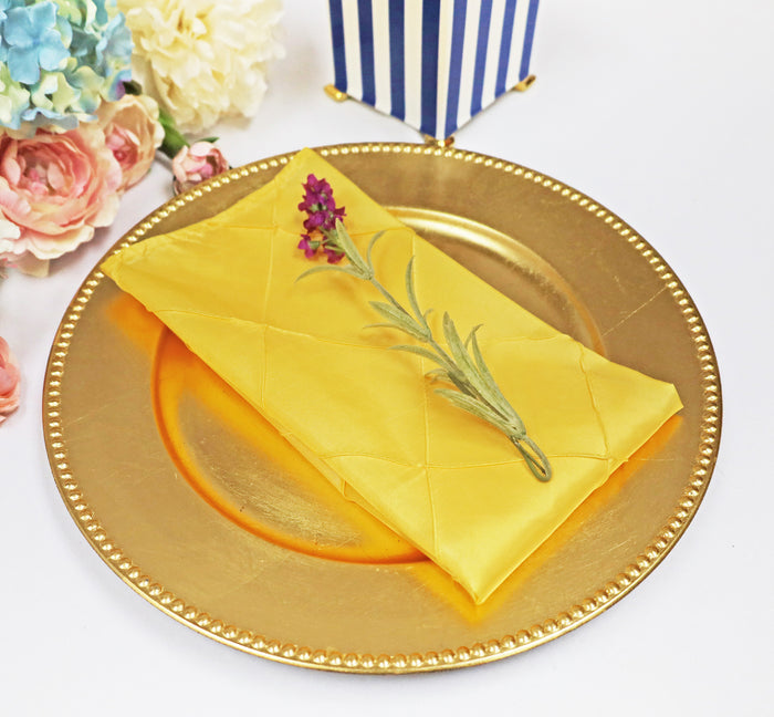 20"x20" Pintuck Taffeta Napkins - Canary Yellow (10pcs/pk)