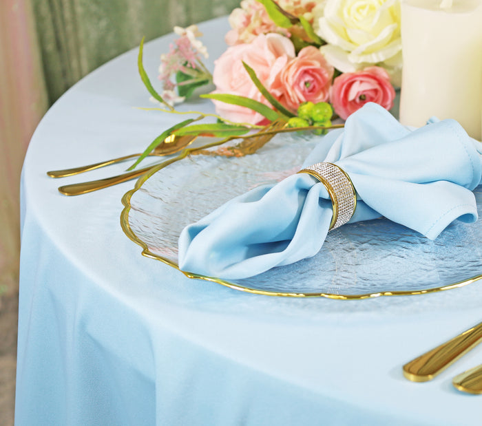 20"x20" Scuba (Wrinkle-Free) Napkins - Baby Blue (10pcs/pk)