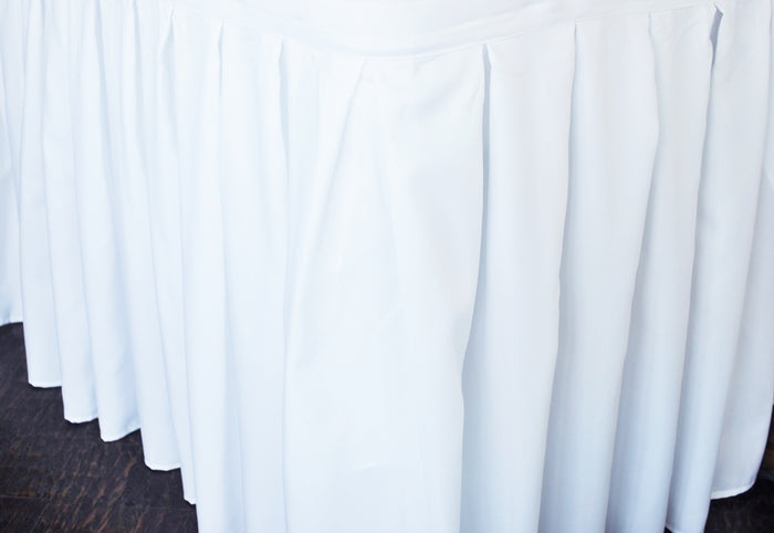 21'x29" Accordion Pleat Premium Polyester Table Skirt - White (1pc)