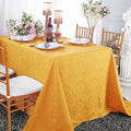 72"x120" Seamless Rectangular Floral Damask Jacquard Polyester Tablecloth - Gold (1pc)