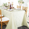 72"x120" Seamless Rectangular Marquis Damask Jacquard Polyester Tablecloth - Ivory (1pc)