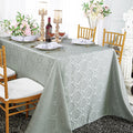 72"x120" Seamless Rectangular Marquis Damask Jacquard Polyester Tablecloth - Silver (1pc)
