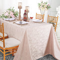 72"x120" Seamless Rectangular Versailles Chopin Damask Jacquard Polyester Tablecloth - Blush Pink/Rose Gold (1pc)