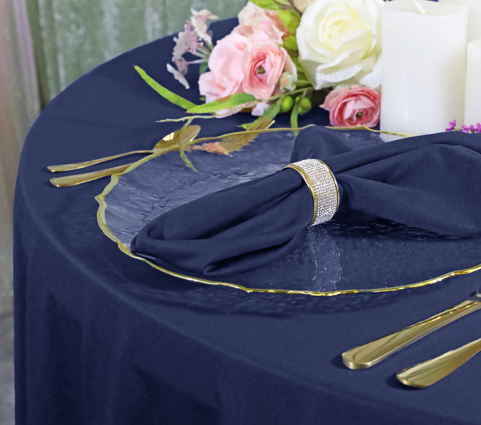 72"x72" Seamless Square Scuba (Wrinkle-Free) Tablecloth/Table Overlay- Navy Blue (1pc)