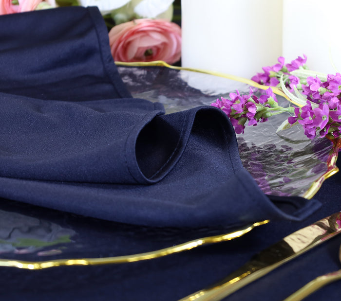 72"x72" Seamless Square Scuba (Wrinkle-Free) Tablecloth/Table Overlay- Navy Blue (1pc)