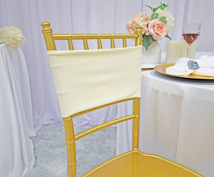 7"x13" Spandex Chair Bands - Ivory (10pcs/pk)