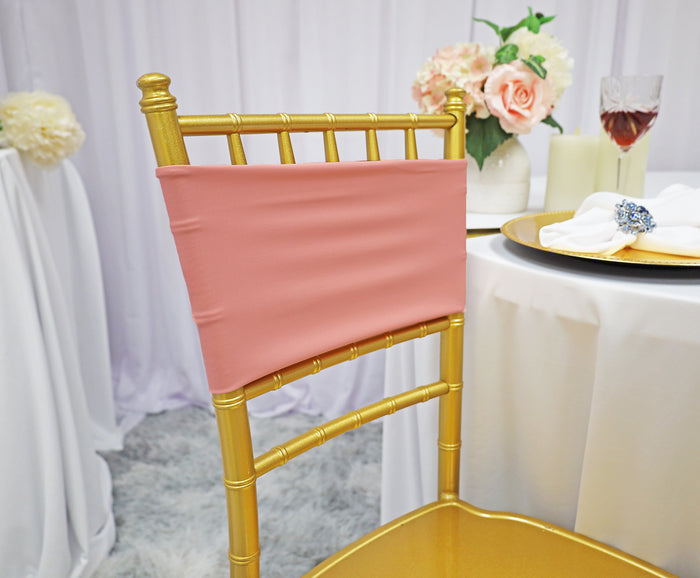 7"x13" Spandex Chair Bands - Rose Pink (10pcs/pk)