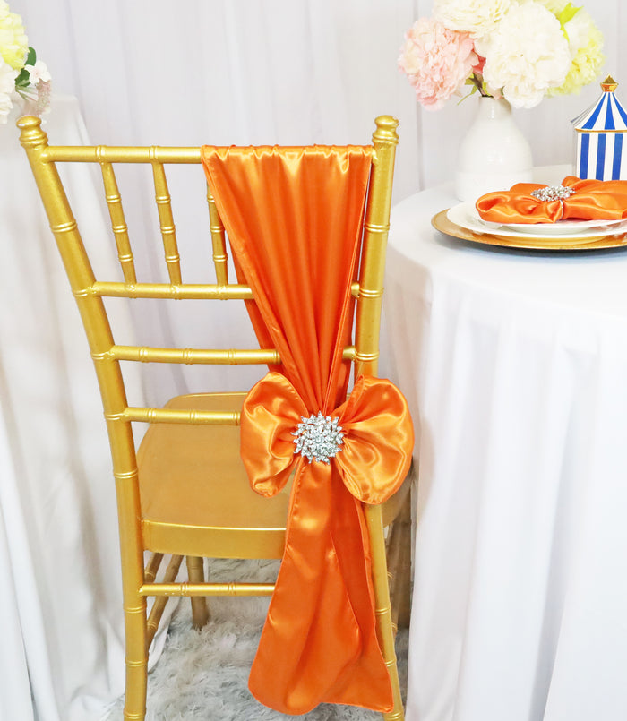 8"x108" Satin Chair Sashes - Tangerine (10pcs/pk)
