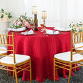 90" Seamless Round Striped Jacquard Polyester Tablecloth - Apple Red (1pc)