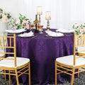 90" Seamless Round Versailles Chopin Damask Jacquard Polyester Tablecloth - Eggplant (1pc)